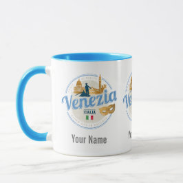 Caneca Veneza com gondolier Itália carnaval vintage