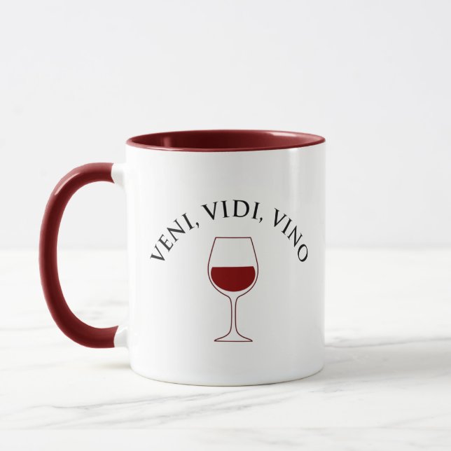 Caneca Veni, Vidi, Vino Engraçado Furioso Fora Latina (Esquerda)