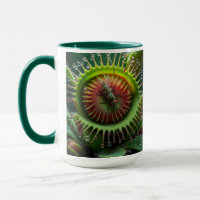 Venus Flytrap Floral Verde e Vermelho