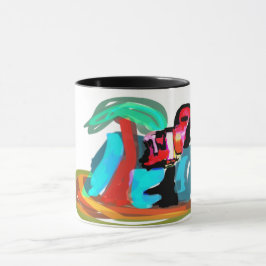 Caneca Verão de flamingo rosa