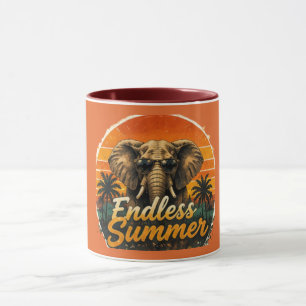 Caneca Verão Sem Fim Gráficos de Vibrações de Praia