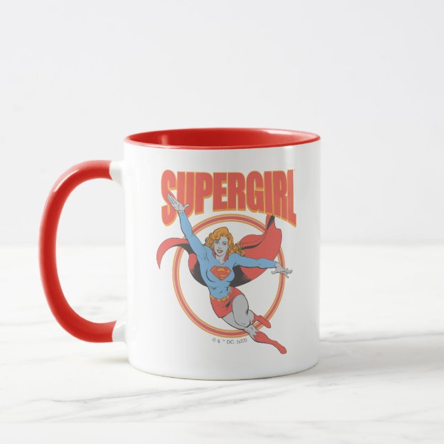 Caneca Verdadeiro Gráfico Voador da Supermenina Vintage (Esquerda)