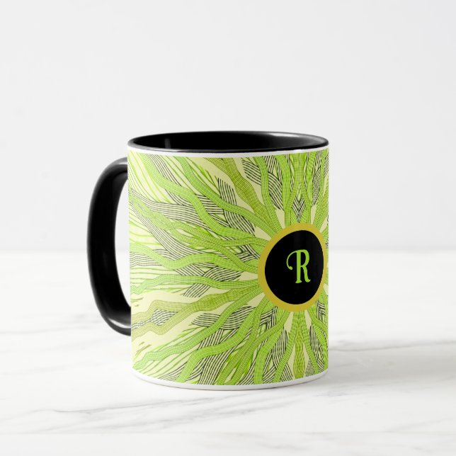 Caneca Verde abstrado (Frente Esquerda)