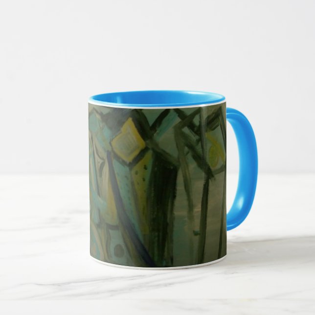 Caneca Verde Abstrato (Frente Esquerda)