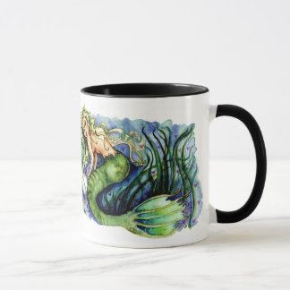 Caneca verde bonito da sereia da pérola