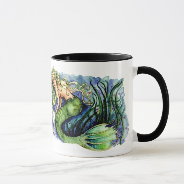 Caneca verde bonito da sereia da pérola (Direita)