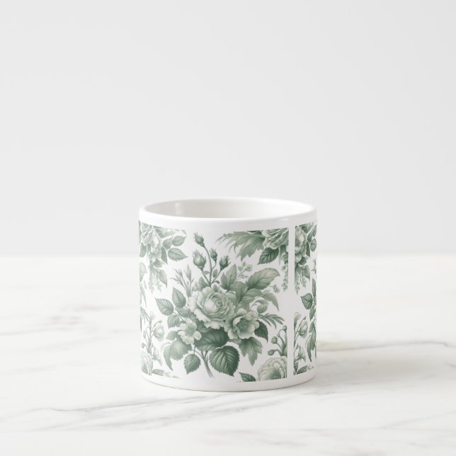 Caneca Verde, Caneca Floral Verde, Primavera Mug, (Frente)