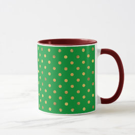 Caneca Verde com pontos brilhantes Dourados