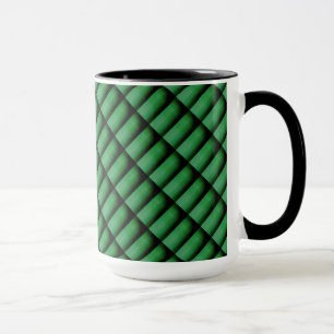 Caneca Verde com retângulos, listras com o livro de sombr