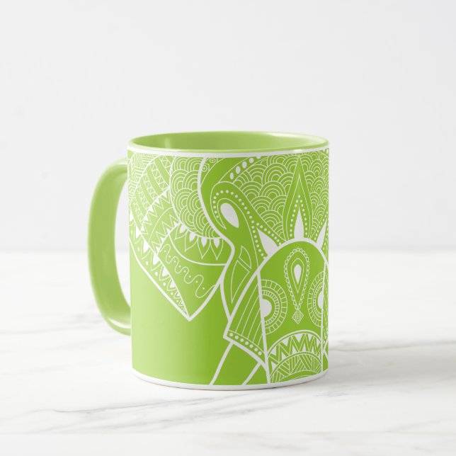 Caneca Verde-Elefante Grave - Combo Mug de 10 oz (Frente Esquerda)
