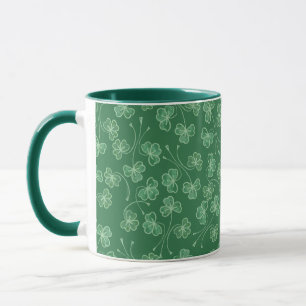 Caneca verde escuro da campainha do teste padrão