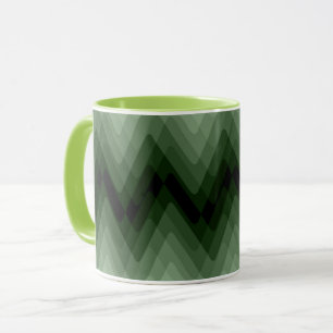 Caneca Verde escuro e ziguezague da menta.travesseiro dec