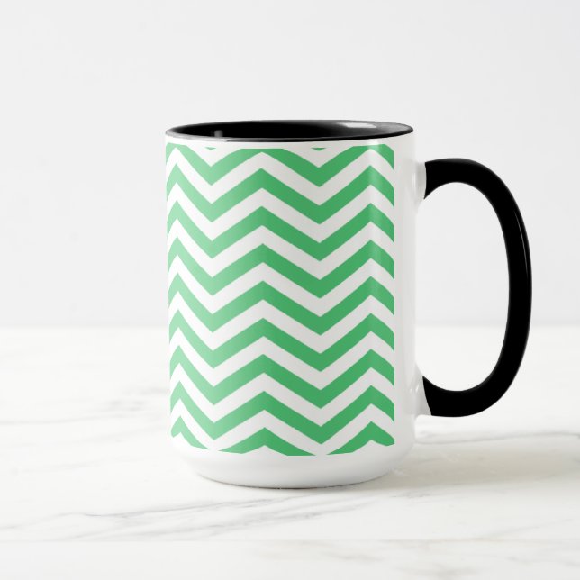 Caneca Verde esmeralda Chevron; Quadro (Direita)