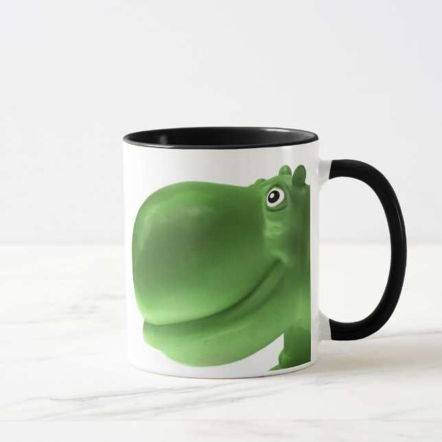 Caneca Verde feliz do hipopótamo (Direita)