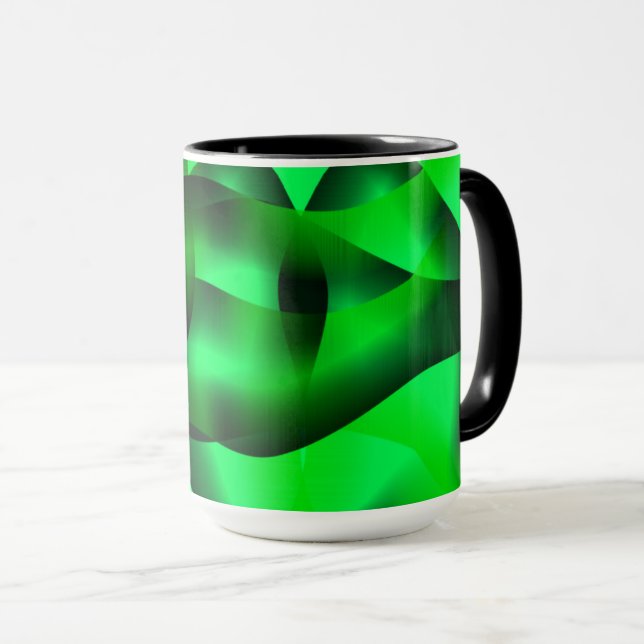 Caneca Verde limão e ondulações pretas, com sombra? (Frente Esquerda)