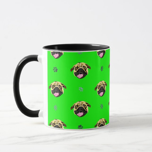 Caneca Verde Pug (Esquerda)