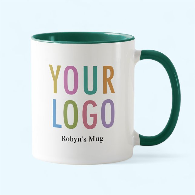 Caneca Verde Two Tone com Logotipo Personalizado N (MISOOK 11 oz Green Two Tone Mug with Logo)