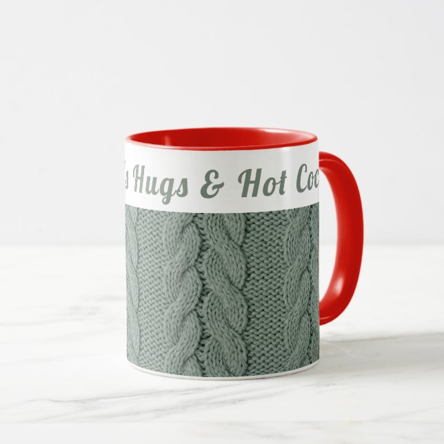 Caneca Verde Verde com Muda Personalizado Inverno | Abraç (Frente Esquerda)