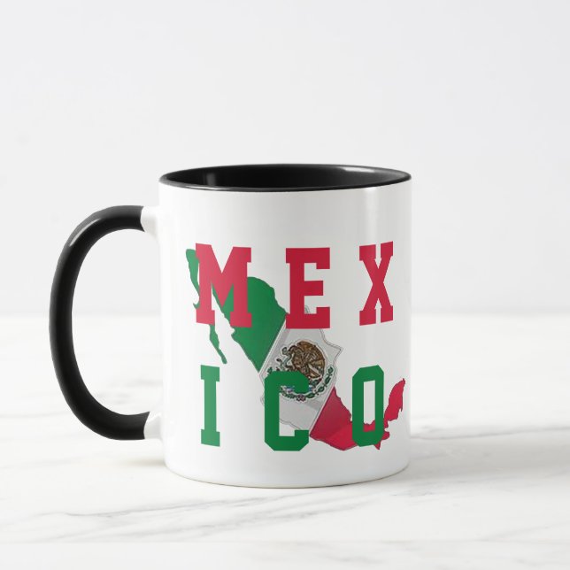 Caneca Verde Vermelho Branco México Bandeira Orgulho Mexi (Esquerda)