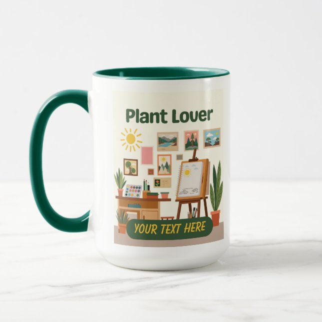 Caneca Verdura Personalizada & Design de Espaço de Trabal (Esquerda)