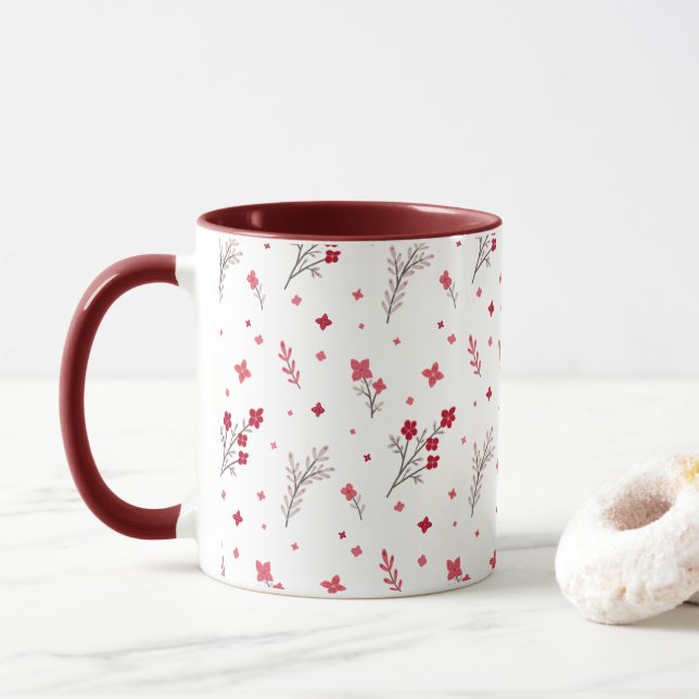 caneca vermelha adorável (Com Donut)