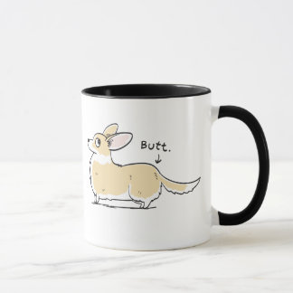 Caneca vermelha/branca do bumbum do Corgi do
