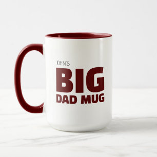 Caneca Vermelha Burgundy Personalizada Grande Pai