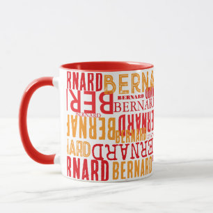 Caneca Vermelha com Tipografia Legal de Nomes 