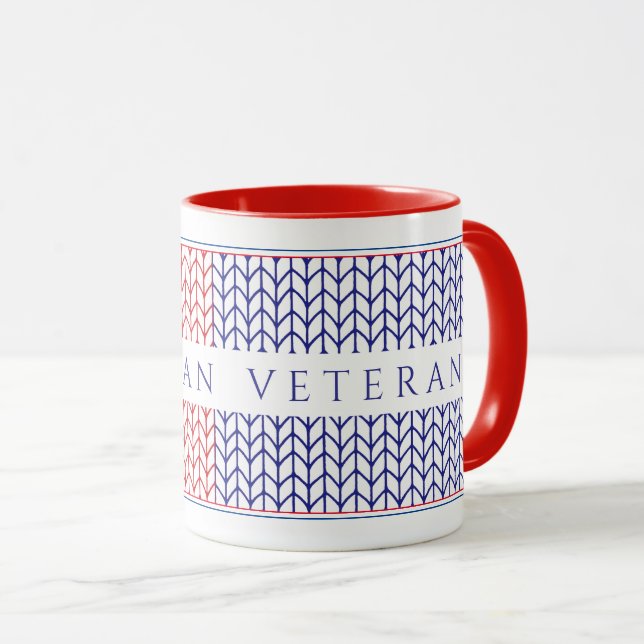 Caneca Vermelha Combo "VETERANO AMERICANO" (Frente Esquerda)