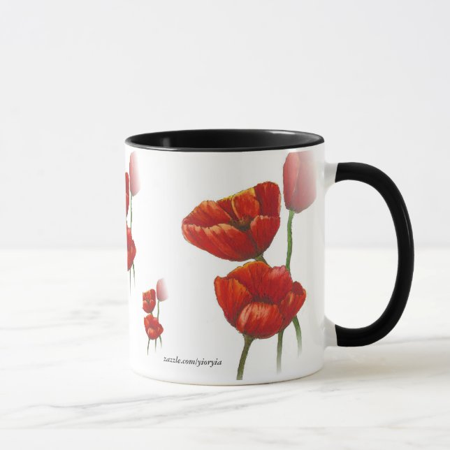 Caneca vermelha da papoila (Direita)