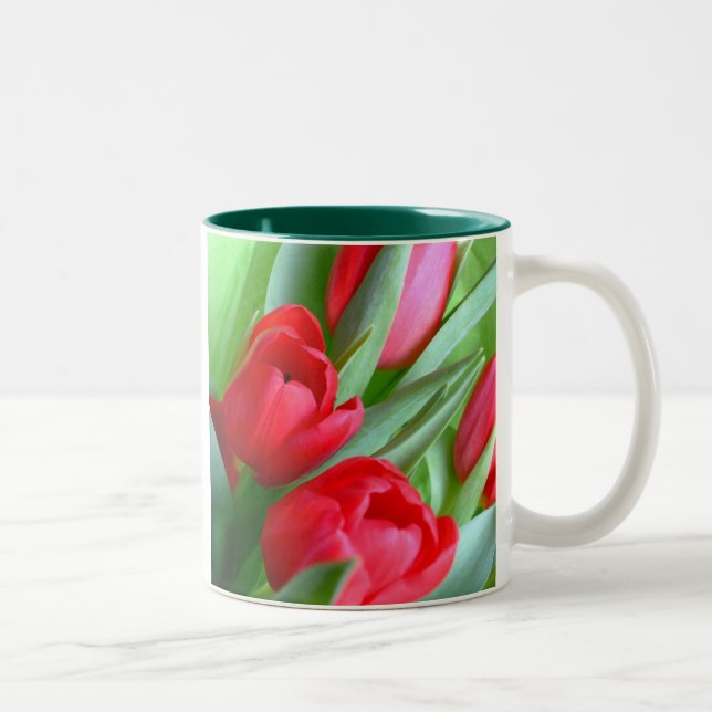 Caneca vermelha das tulipas (Direita)