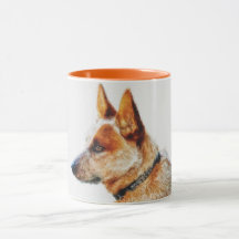 Caneca vermelha do tom de Heeler dois do "filho do