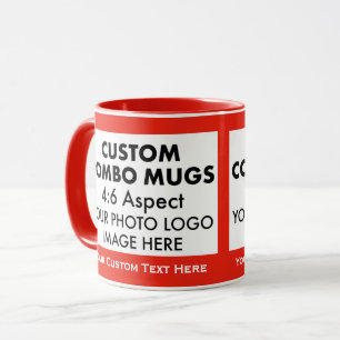 Caneca Vermelho 4:6 Paisagem 2 x Moldura de Foto Combo Pe