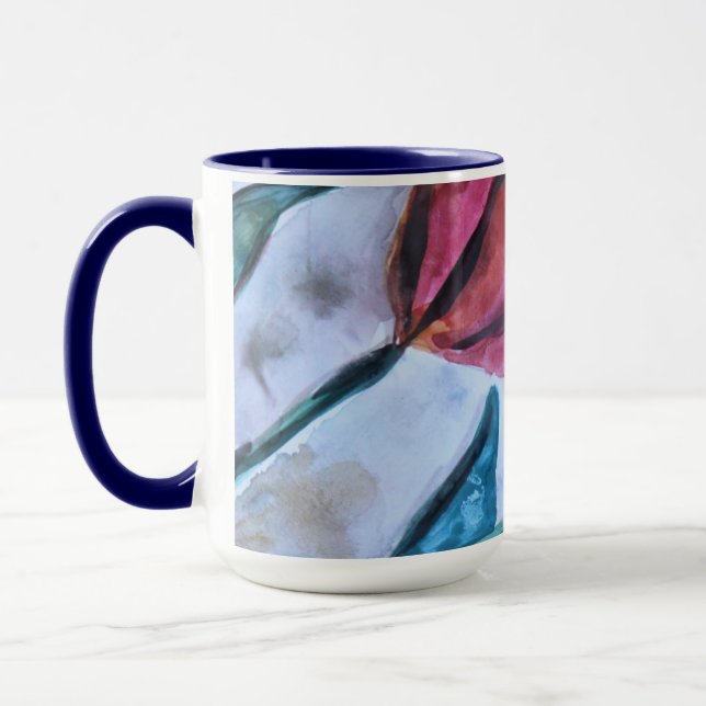 Caneca Vermelho Azul Real e Turquesa (Esquerda)