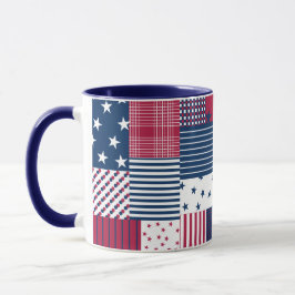 Caneca Vermelho, Branco e Azul