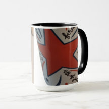 caneca vermelho branco e azul 4 de julho