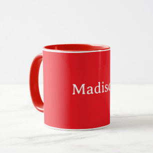Caneca Vermelho, cor vermelha sólida TEMPLATE, personaliz
