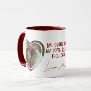 Caneca Vermelho de Foto em Forma de Coração de excelência