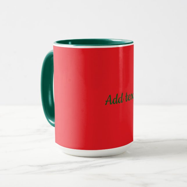 Caneca Vermelho de Natal e Verde de Feriado (Frente Esquerda)