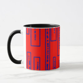 Caneca Vermelho e azul