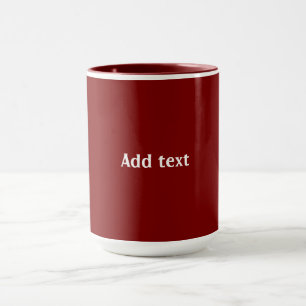 Caneca Vermelho escuro, cor sólida marrom, texto branco,
