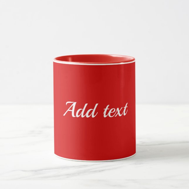 Caneca Vermelho na Modelo Vermelha, Texto Branco, (Centro)