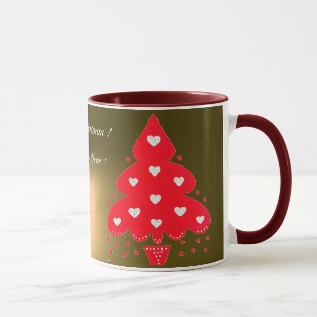 Caneca VERMELHO NATAL TREE HOLIDAY PARTIDO amarelo (Direita)