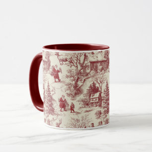 Caneca Vermelho Tradicional do Papai Noel no Toile De Jou