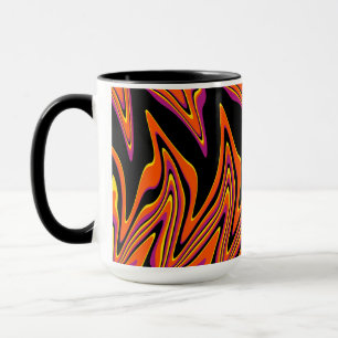 Caneca Vermelhos em preto, rosa, laranja e amarelo