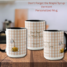 Caneca Vermont Maple Syrup Gingham Mug