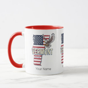 Caneca Vermont United States Retro State Map Vintage EUA