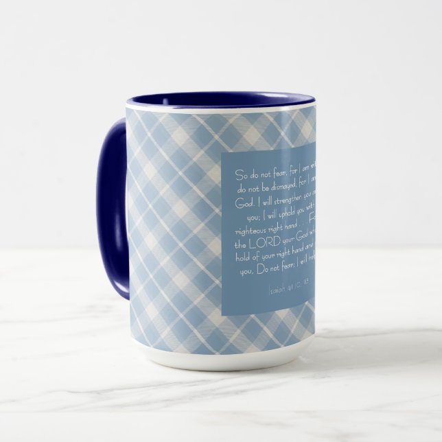 Caneca Versículo Bíblico Personalizável Isaías 41:10, 13 (Frente Esquerda)
