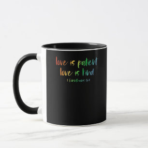 Caneca Versículo da Bíblia Cristã O Amor é Paciente O Amo