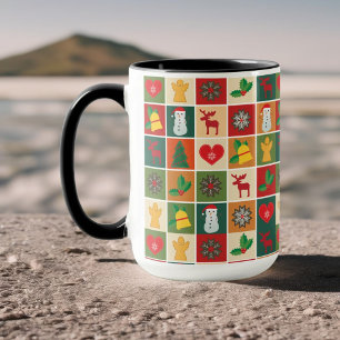 Caneca Véspera de Natal Feriado Família Amigos faculdade